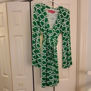 Ladies Green & White Macbeth Collection Dress (Med